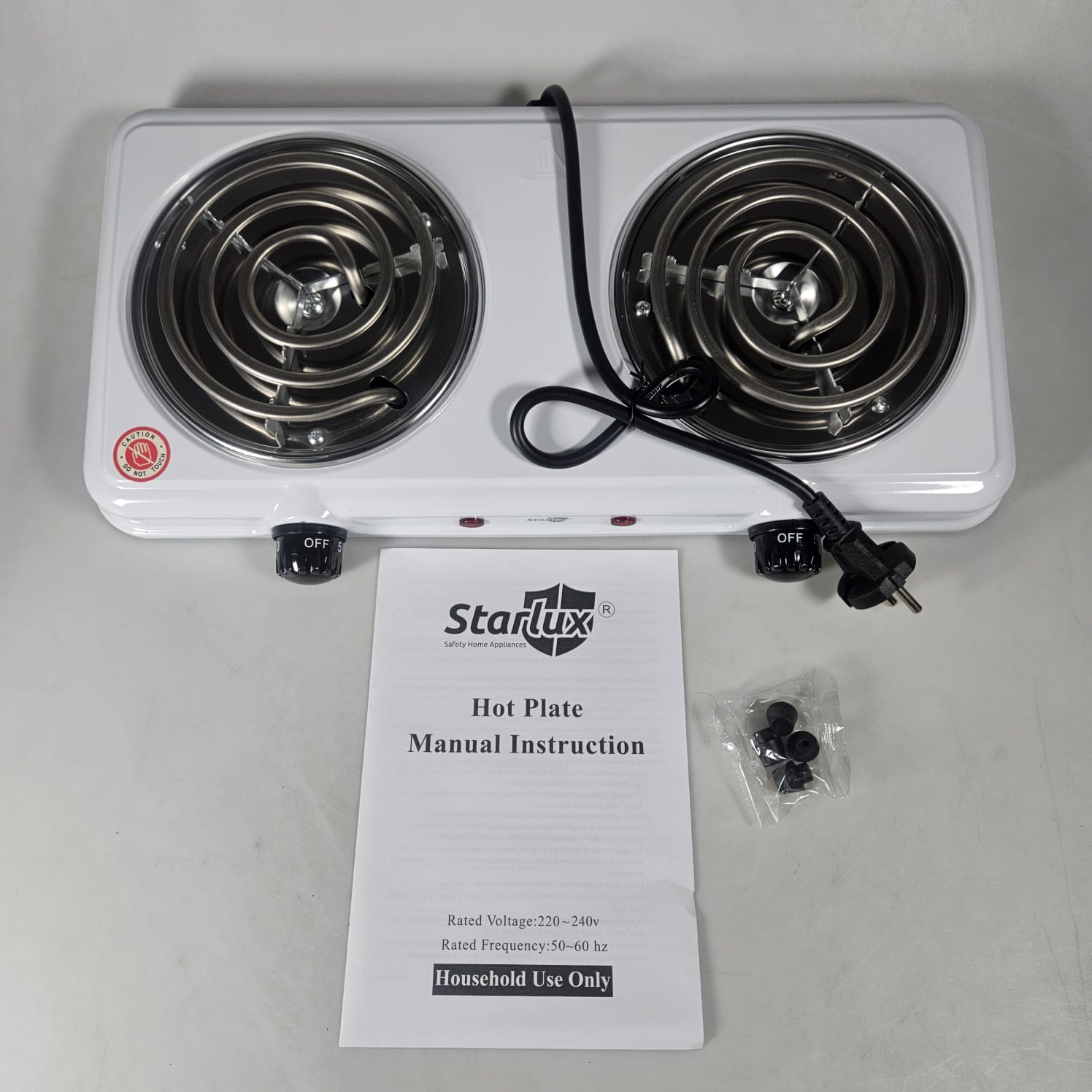 Plaque chauffante portable Starlux à 2 brûleurs, 2000 W, 2000 W - THP-5703 - Blanche