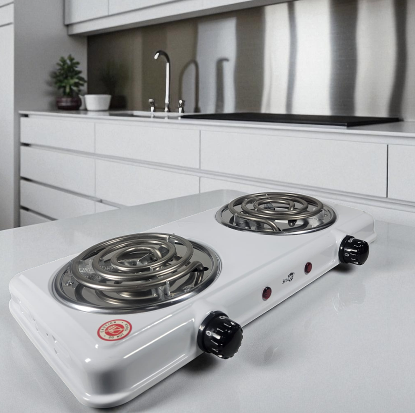 Plaque chauffante portable Starlux à 2 brûleurs, 2000 W, 2000 W - THP-5703 - Blanche