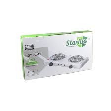 Plaque chauffante portable Starlux à 2 brûleurs, 2000 W, 2000 W - THP-5703 - Blanche