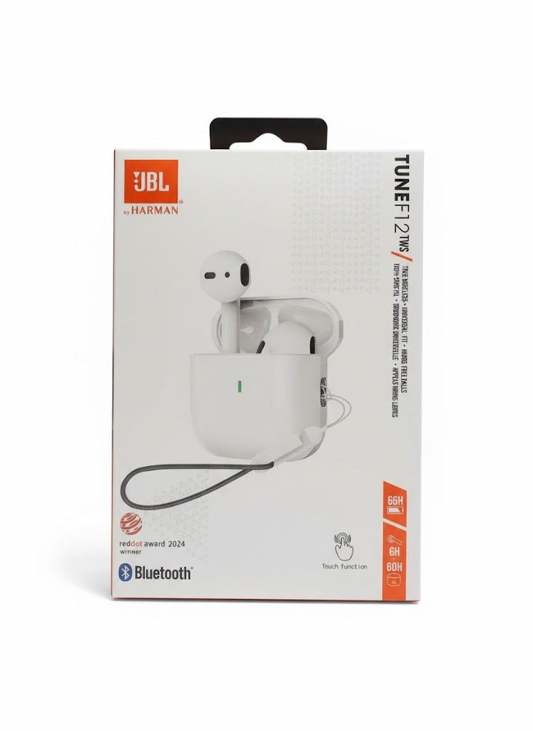 Écouteurs Sans Fil JBL Tune F12 TWS – Bluetooth 5.3, Basses Profondes, Réduction de Bruit, Étui de Charge
